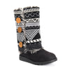 MUK LUKS WOMEN'S REVERSIBLE ANDREA KNIT FASHION BOOT sz 11 BLACK 16675 001