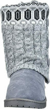 MUK LUKS WOMEN'S CHERYL FLAT SWEATER KNIT FASHION BOOTS 11 LIGHT GREY 16760 050