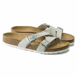 BIRKENSTOCK WOMENS YAO SANDAL NUBUCK LEATHER MINERAL NARROW 1016097 FREE SHIP