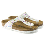 NEW BIRKENSTOCK KIDS GIZEH CONFETTI WHITE BIRKO FLOR SANDAL 1016013 FREE SHIP