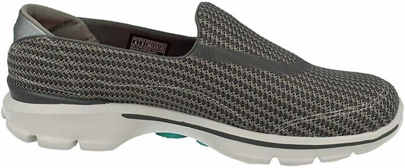 SKECHERS WOMEN'S GO WALK 3 SLIP ON FLAT WALKING SHOES sz 6.5 CHARCOAL 13980