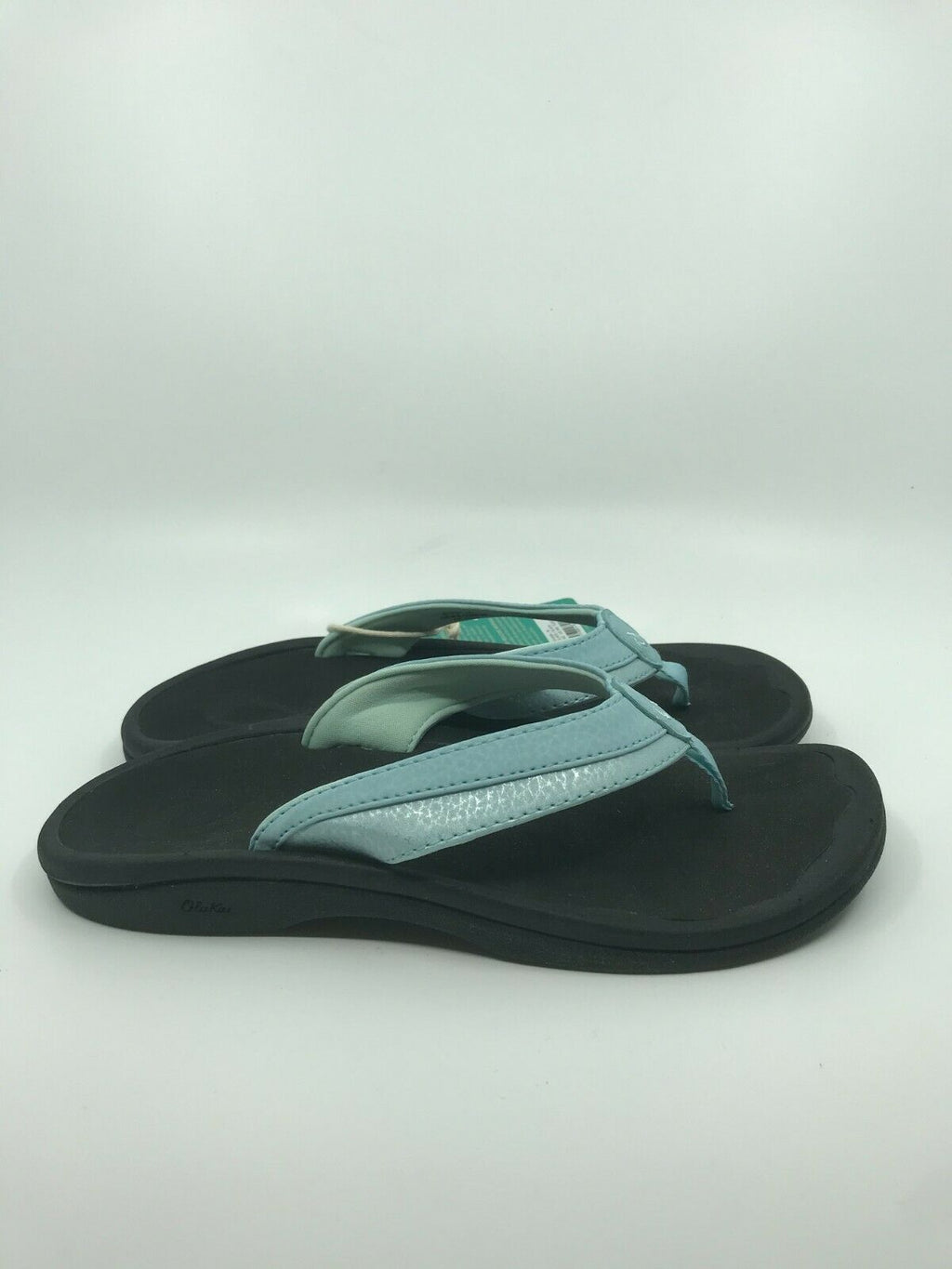 OLUKAI WOMENS 'OHANA BEACH SANDAL SEAGLASS/BLACK SIZE 6 FREE SHIPPING