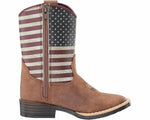 M&F WESTERN KIDS TWISTER JACOB PATRIOTIC BOOT sz 2 KIDS TAN / USA FLAG 446000108