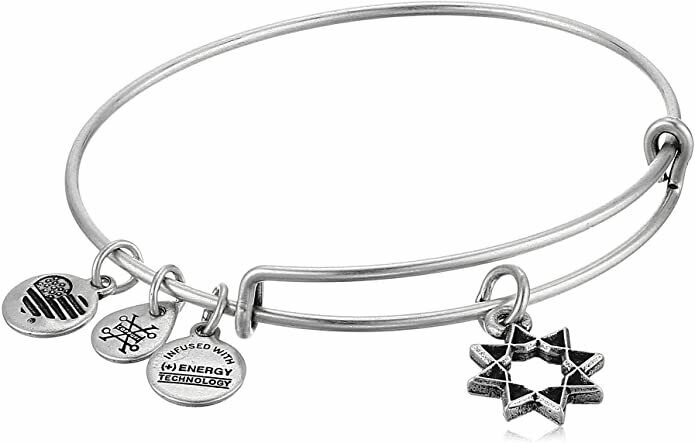 ALEX AND ANI WOMEN'S 8 POINT STAR CHARM BANGLE RAFAELIAN SILVER A18HOL10RS