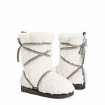 MUK LUKS WOMEN'S REYNA PULL ON COMFORTABLE FLAT WINTER BOOT sz 10 IVORY 100012