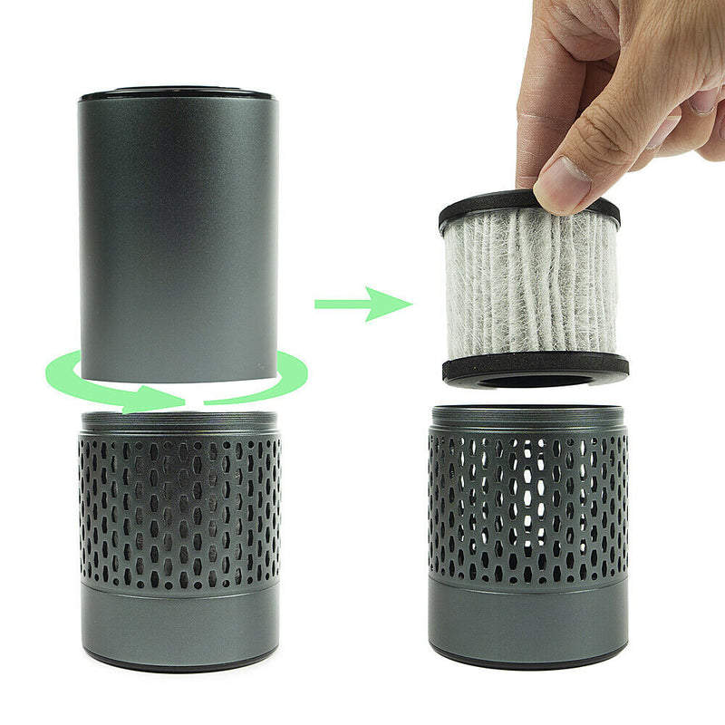 WAGAN USB Air Purifier Portable HEPA Filter Car Travel Black Cleaner 6.5" UC-V