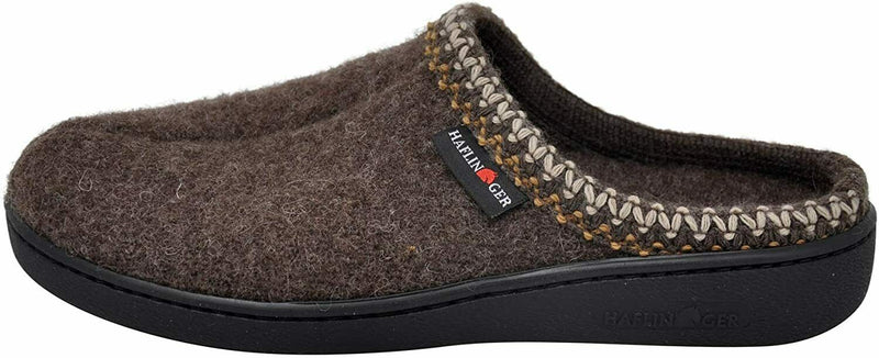 HAFLINGER AT UNISEX ADULTS WOOL LINING SLIPPERS ALL NATURAL EU 42 SMOKEY BROWN