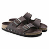 NEW BIRKENSTOCK MEN ARIZONA REGULAR WIDTH SANDAL HABANA LEATHER STUDS 1015451