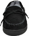 BEARPAW MENS MOC II SHEEPSKIN MOCCASIN SLIPPERS BLACK GREY 11 COZY LINED COMFORT