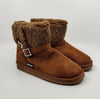 MUK LUKS WOMEN'S AMEE FAUX SUEDE FLAT ANKLE WARM BOOT sz 7 TAN 1000073 230