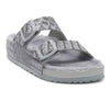 NEW BIRKENSTOCK WOMEN ARIZONA SANDAL 36 EMBOSSED GREY LEATHER SHEARLING 1013834