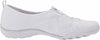 SKECHERS WOMEN'S BREATHE EASY FORTUNE KNIT BUNGEE SNEAKERS 8 WHITE SILVER 23028