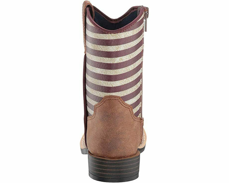 M&F WESTERN KIDS TWISTER JACOB PATRIOTIC BOOT sz 2 KIDS TAN / USA FLAG 446000108