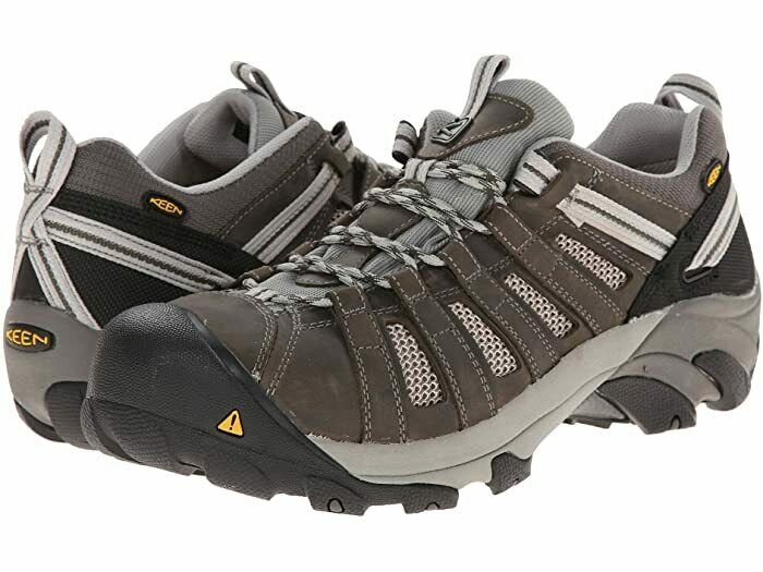 NEW KEEN FLINT LOW MEN SAFETY SHOE STEEL TOE GARGOYLE  LEATHER MESH FREE SHIP