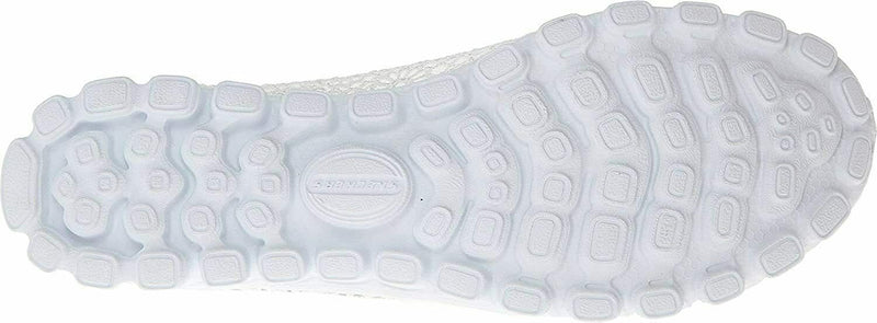 SKECHERS WOMEN'S EZ FLEX 2- SWEETPEA CASUAL SLIP-ON FLATS sz 9 EW WHITE 22625EW