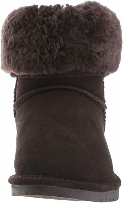 BEARPAW WOMEN'S EMMA SHORT SUEDE WINTER PULL ON BOOTS sz 8.5 M SEAL BROWN 608W