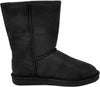 BEARPAW WOMEN EMMA SHORT WIDE SHEEPSKIN WINTER PULL ON BOOT 9.5 BLACK 608W