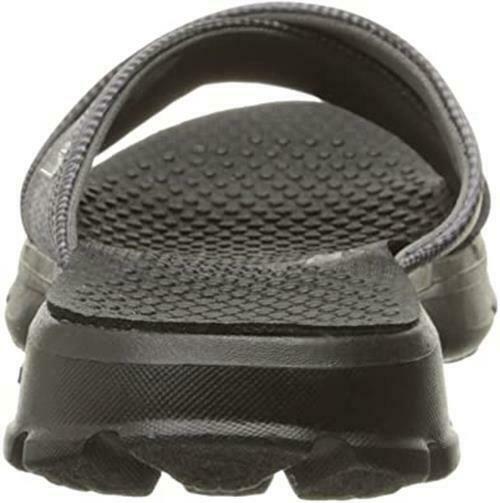 SKECHERS WOMEN PERFORMANCE GO WALK MELLOW FLIP FLOP SANDAL FLAT sz 7 BLACK 14252