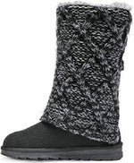 MUK LUKS WOMEN'S SHAWNA FLAT WARM MID CALF SWEATER BOOT sz 6 EBONY 927261