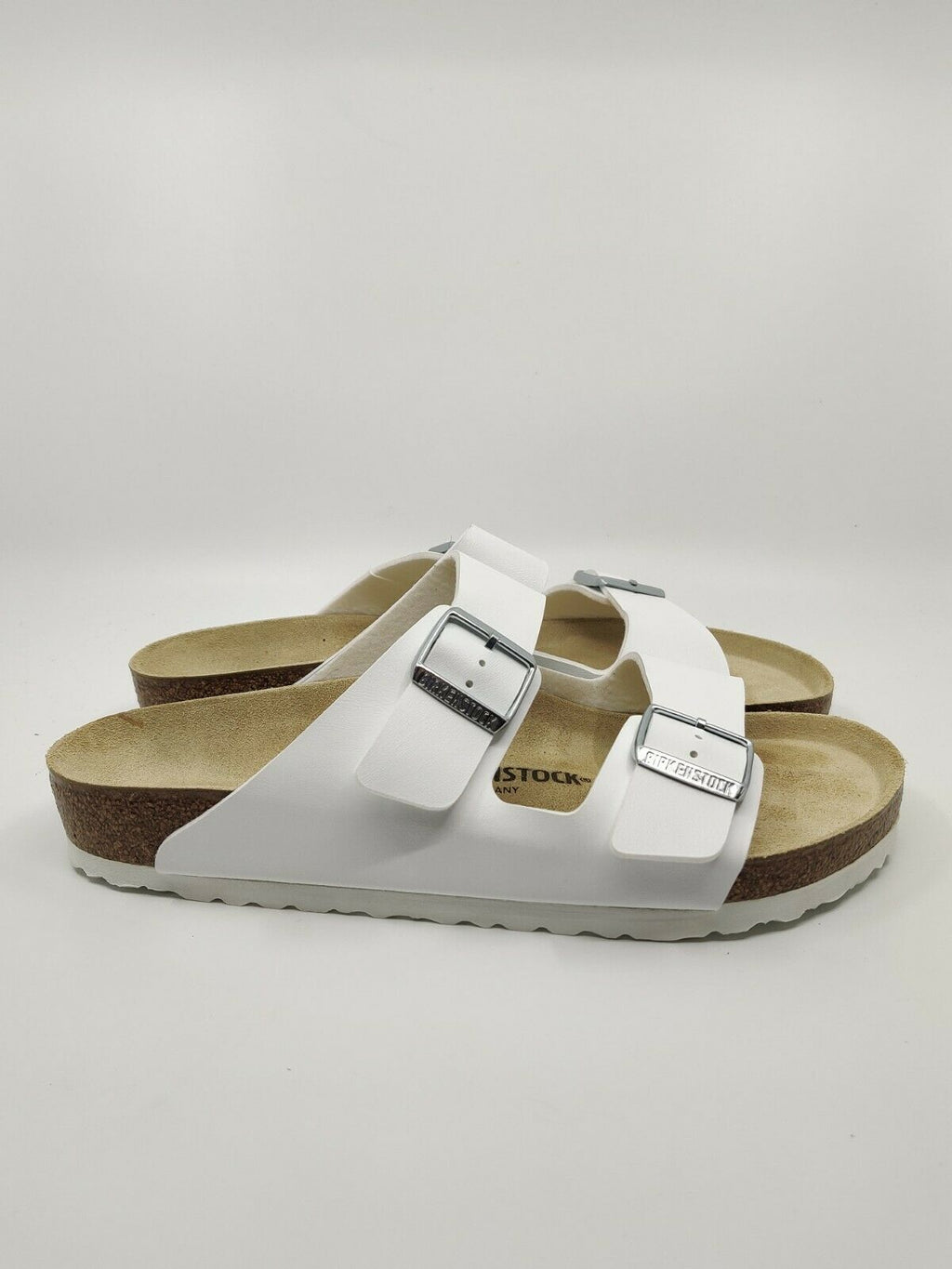 BIRKENSTOCK MENS ARIZONA BIRKO-FLOR SANDAL WHITE SIZE 43EU (10-10.5US) FREE SHIP