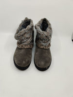 MUK LUKS WOMEN'S PATTI CABLE KNIT CUFF FLAT WARM FASHION BOOTS sz 6 GREY 17096