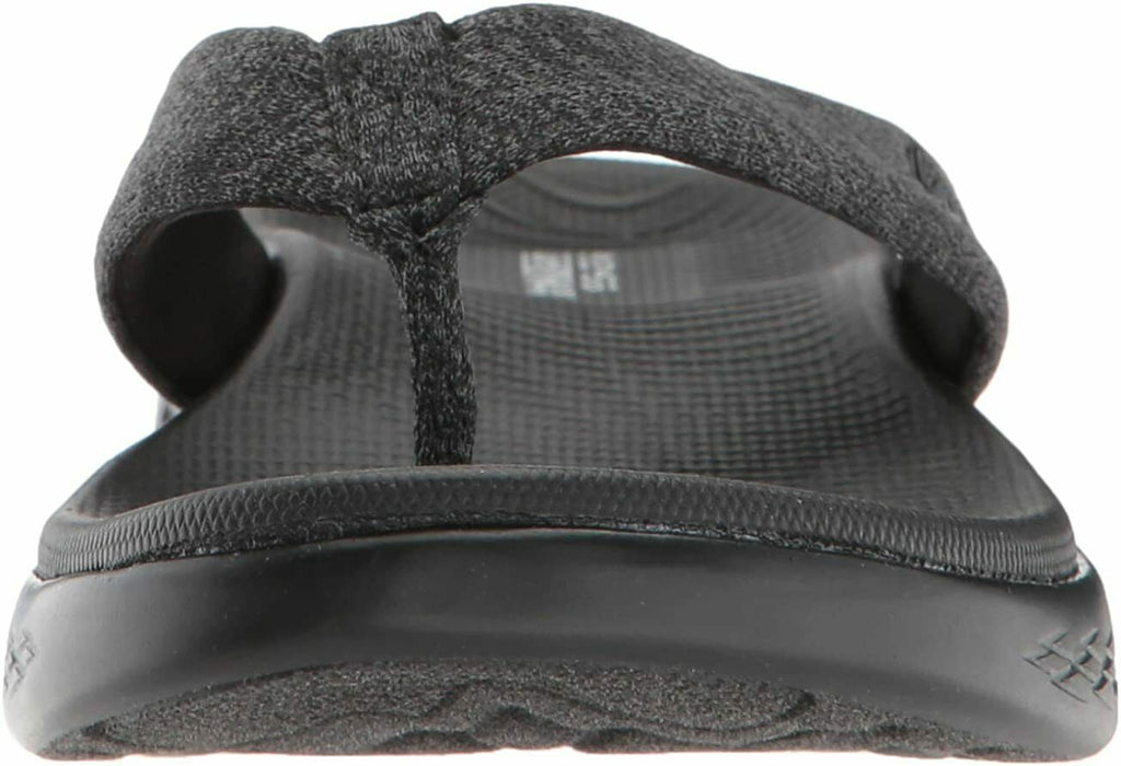 SKECHERS WOMENS ON-THE-GO 600-PREFERRED FLIP FLOP SANDALS sz 8 WIDE BLACK 15304W