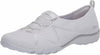 SKECHERS WOMEN'S BREATHE EASY FORTUNE KNIT BUNGEE SNEAKERS 8 WHITE SILVER 23028