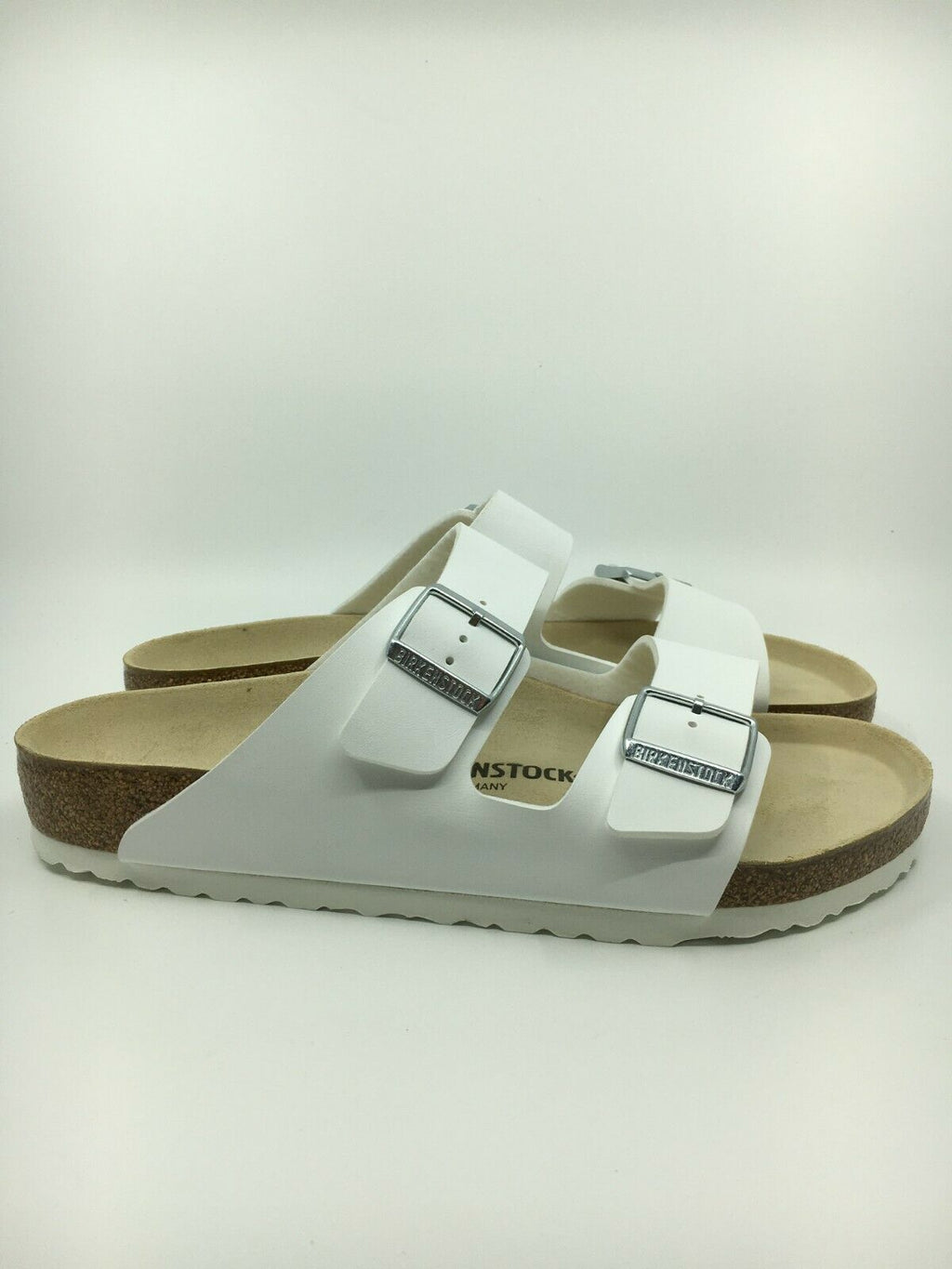 BIRKENSTOCK MENS ARIZONA BIRKO FLOR SANDAL WHITE SIZE 43EU (10-10.5US) FREE SHIP