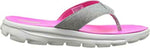 SKECHERS WOMEN'S ON THE GO WALK MOVE SOLSTICE FLIP FLOP sz 8 GRAY / PINK 13632