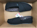 SKECHERS WOMENS BOBS PLUSH PEACE & LOVE BALLET FLAT 8.5 W BLACK/CHARCOAL 33645W